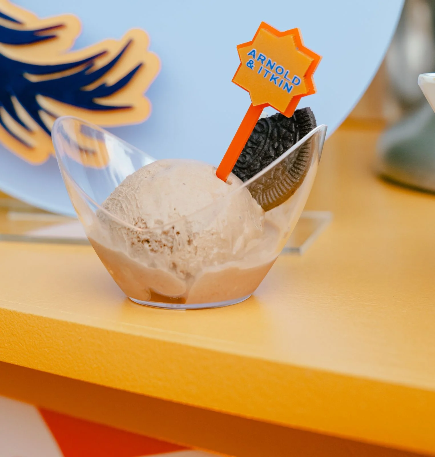 Scoop of scratch-made, small-batch ice cream by Freezing Point Co in a clear dish